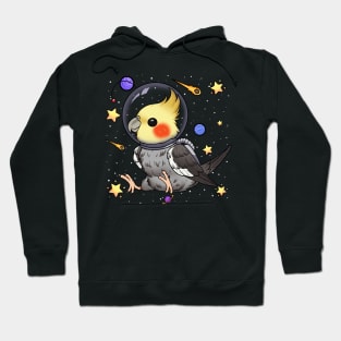 Cosmic Cockatiel: A Majestic Astronaut in Space Hoodie